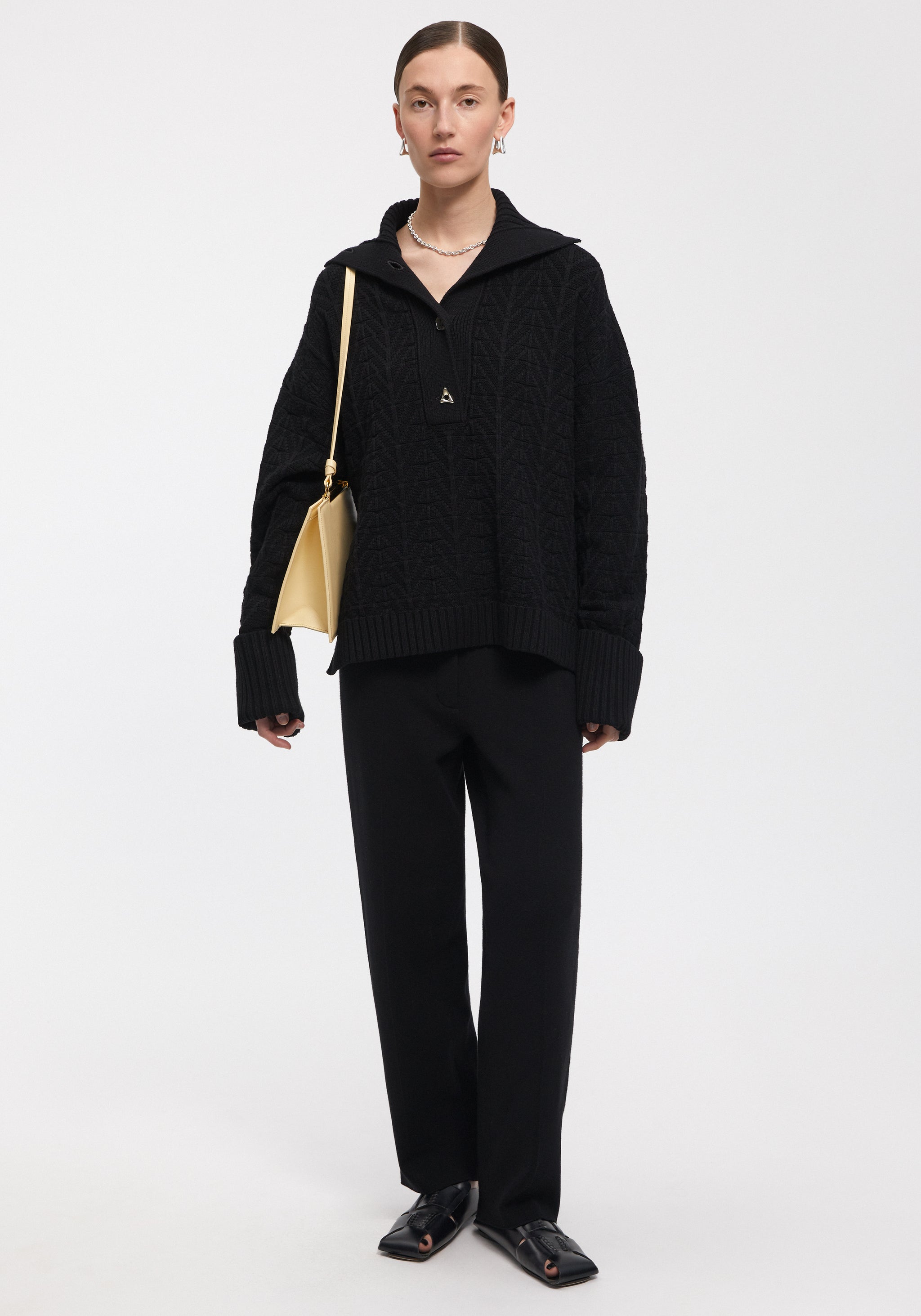 パンツ Aeron Madeleine - Knitted Suiting Pants AERON - MADELEINE - Knitted suiting pants - BLACK
