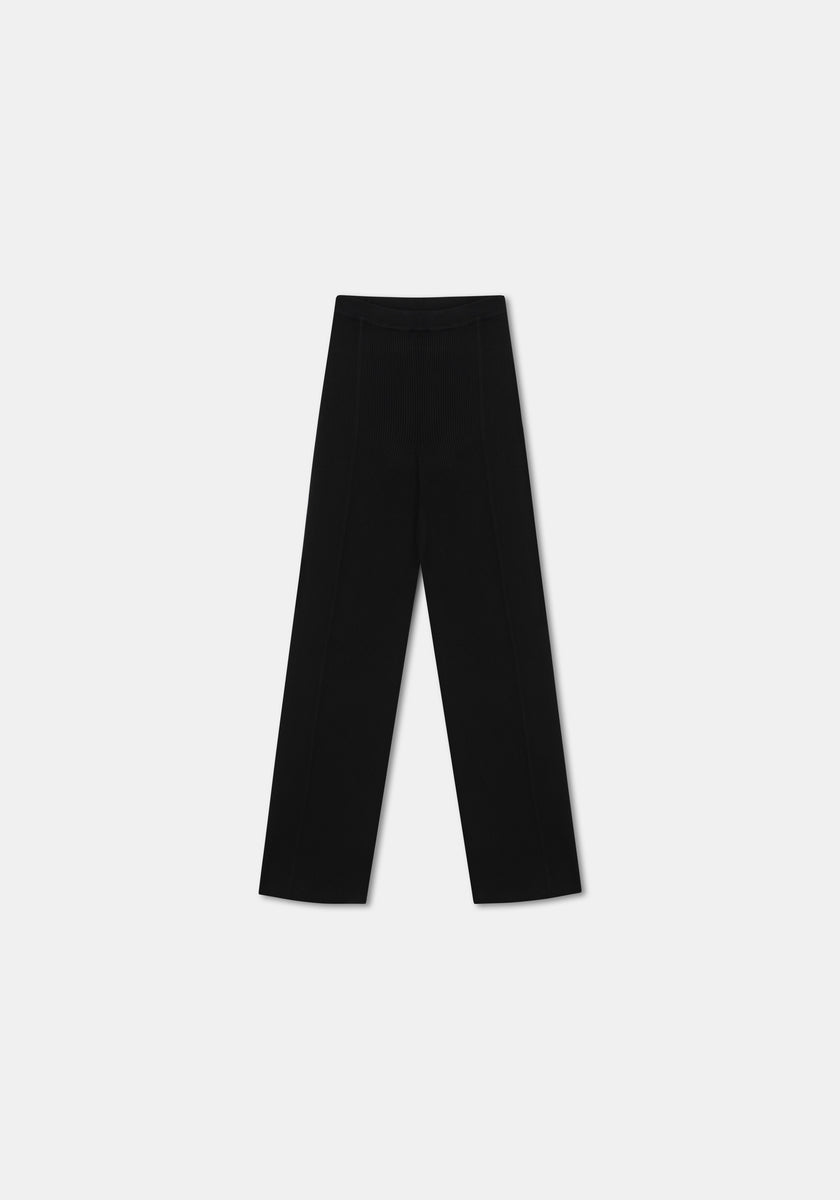 AERON - ZERO008 - Ribbed straight pants - black