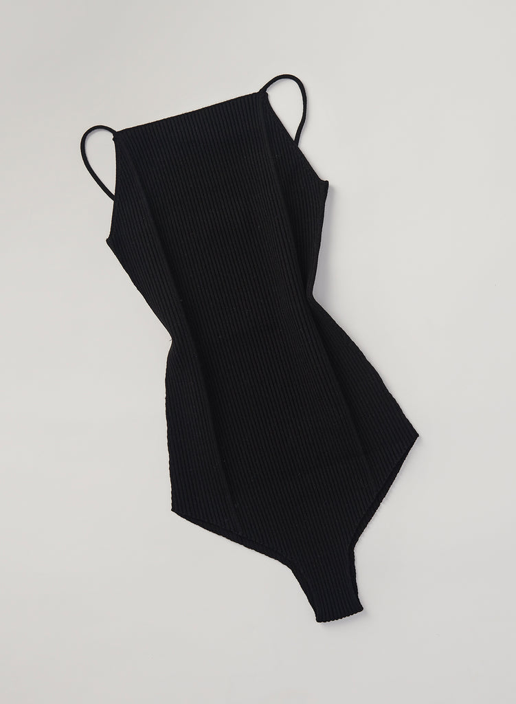 AERON LOURDE Ribbed-knit cami body – black