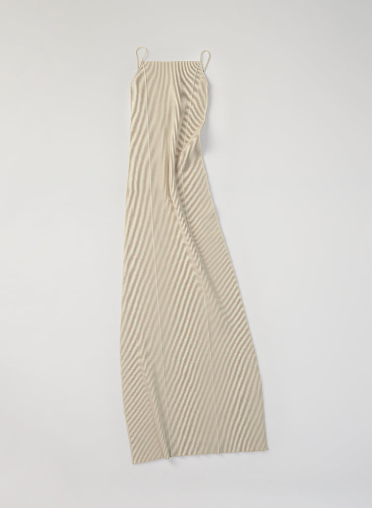 AERON FLEUR ECO STRETCH Ribbed-knit cami dress – cream